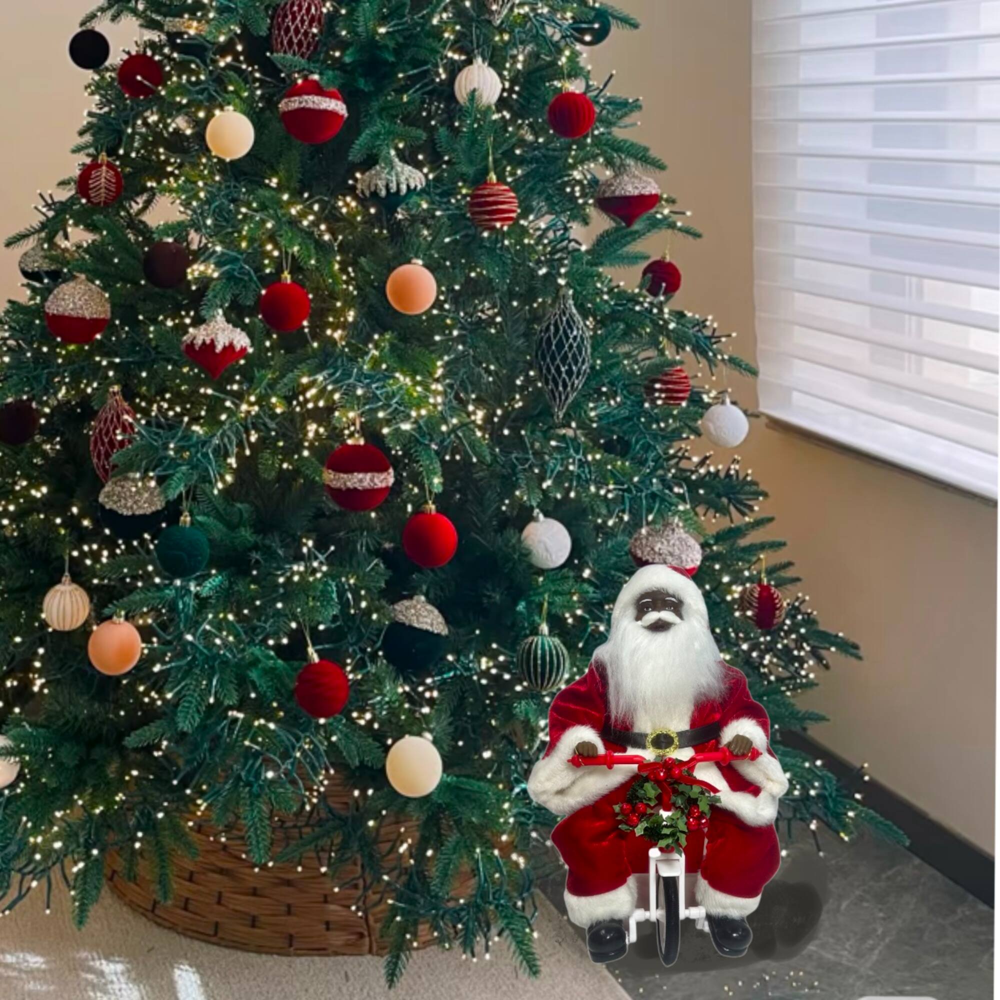 14" Santa Riding Bicycle by Ashland